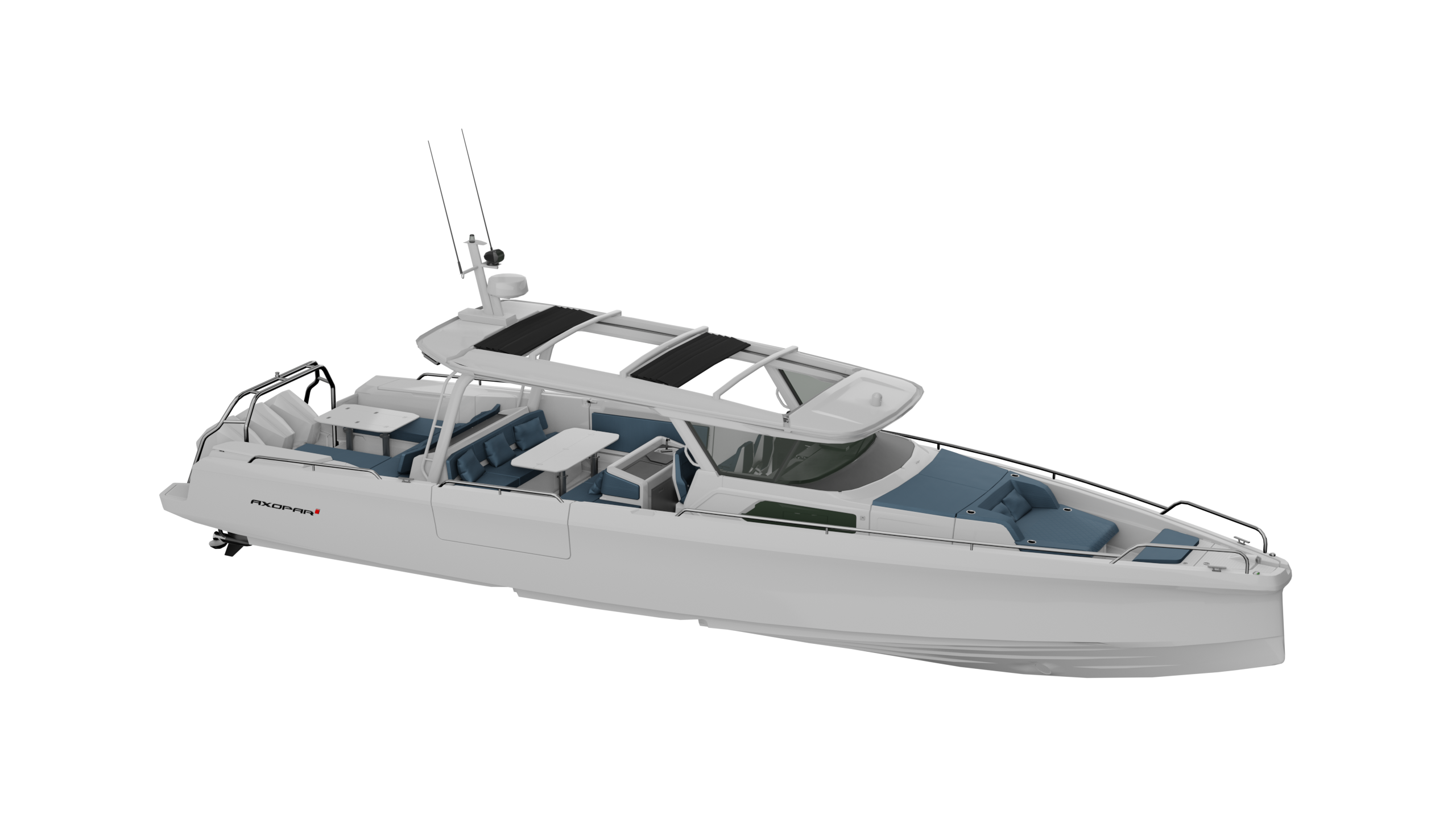 Axopar 45 Cross Top MY2024 W U Sofa Petrol Upholstery 1