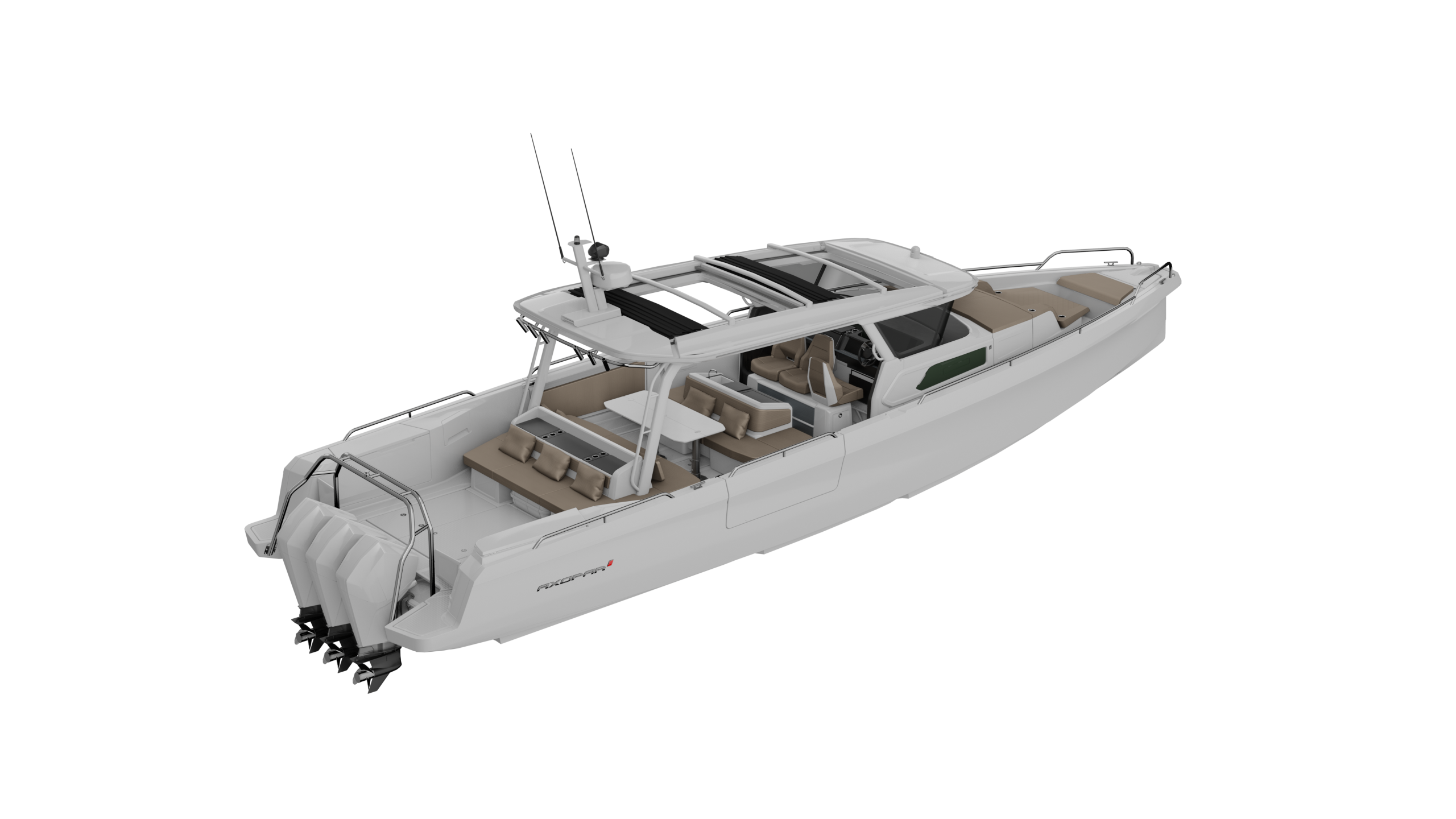 Axopar 45 Cross Top MY2024 W Open Aft Sandstone Upholstery 2