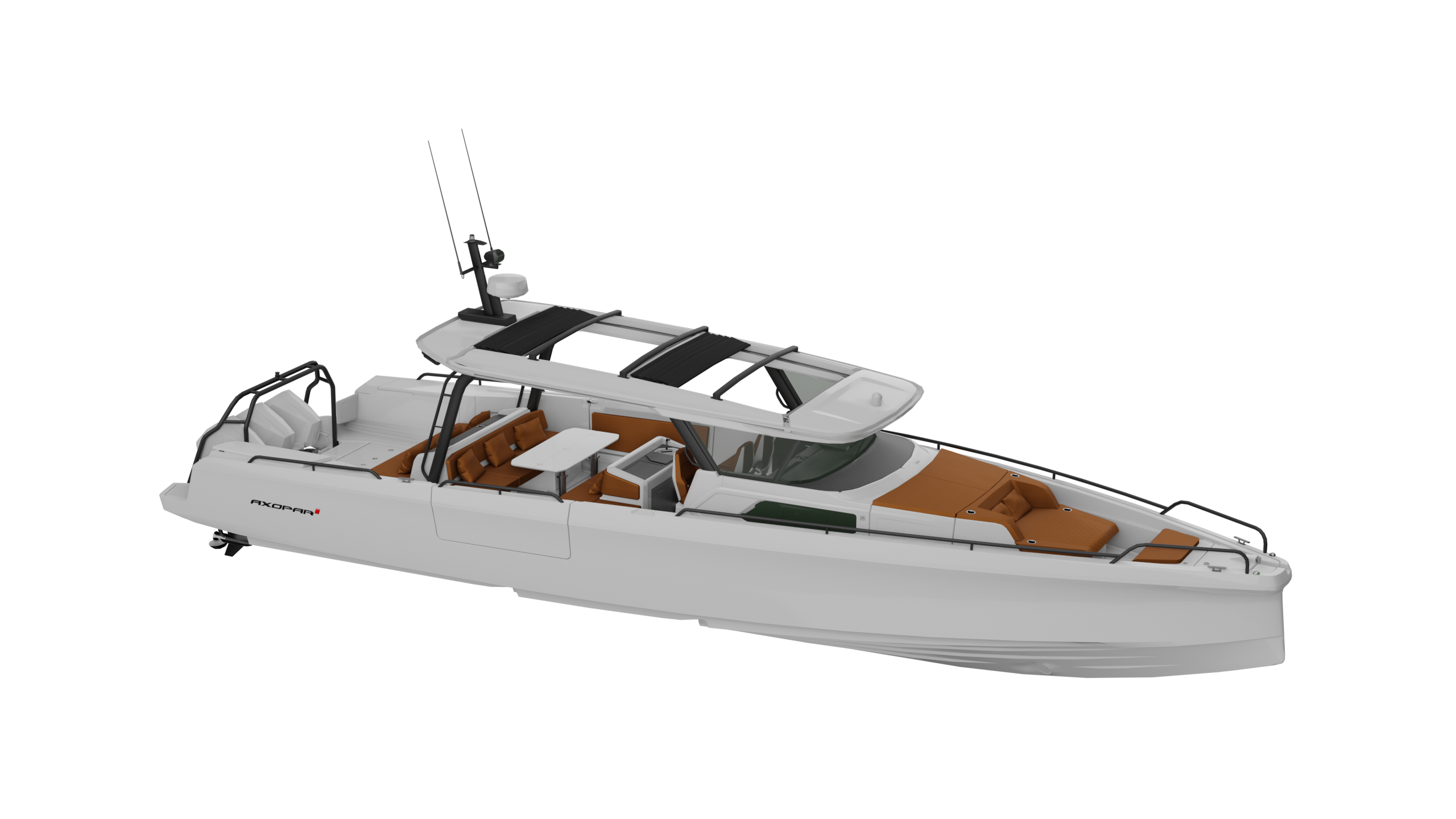 Axopar 45 Cross Top MY2024 W Open Aft BRABUS Line Cobre Upholstery 1