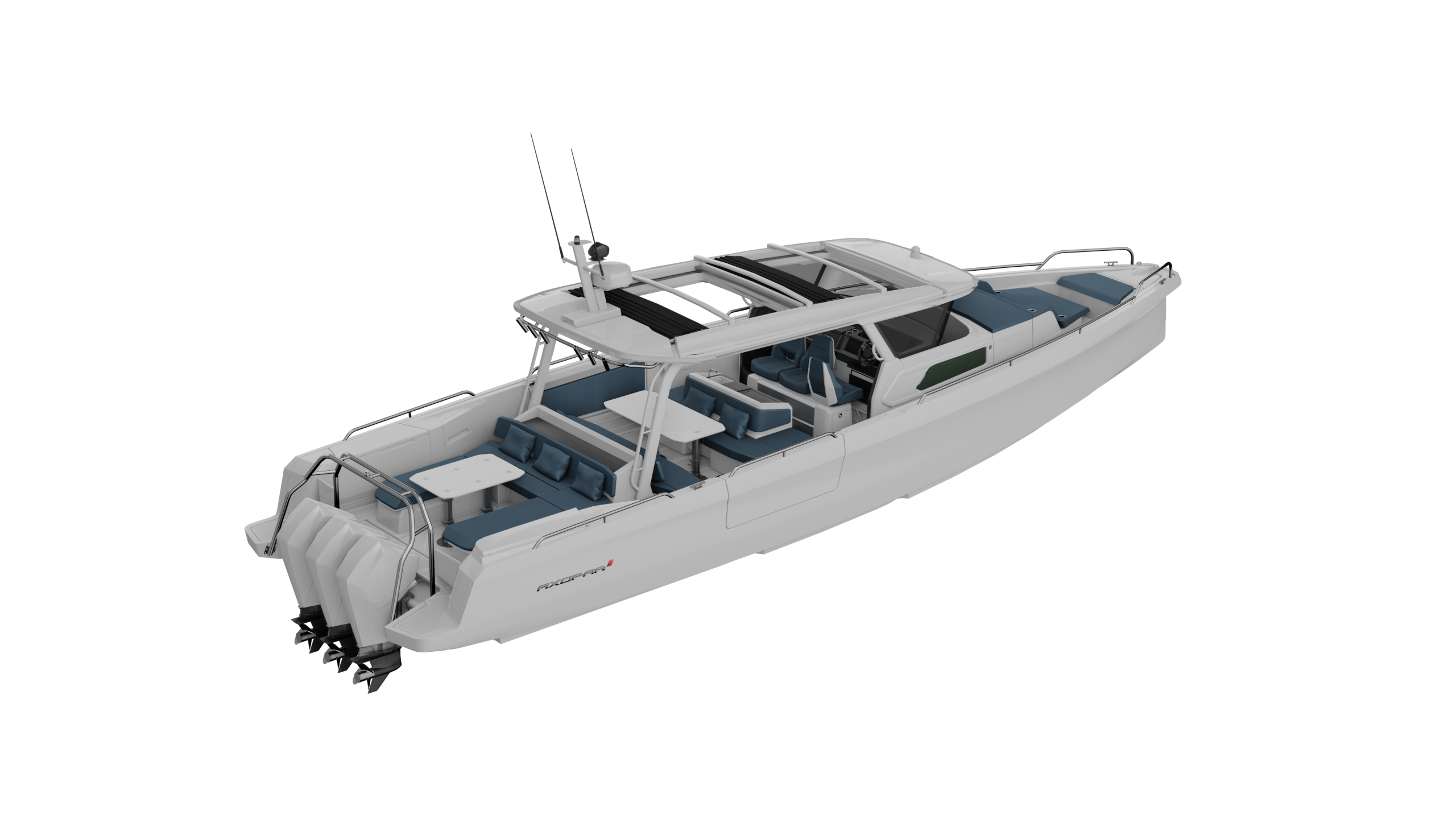 Axopar 45 Cross Top MY2024 W U Sofa Petrol Upholstery 2