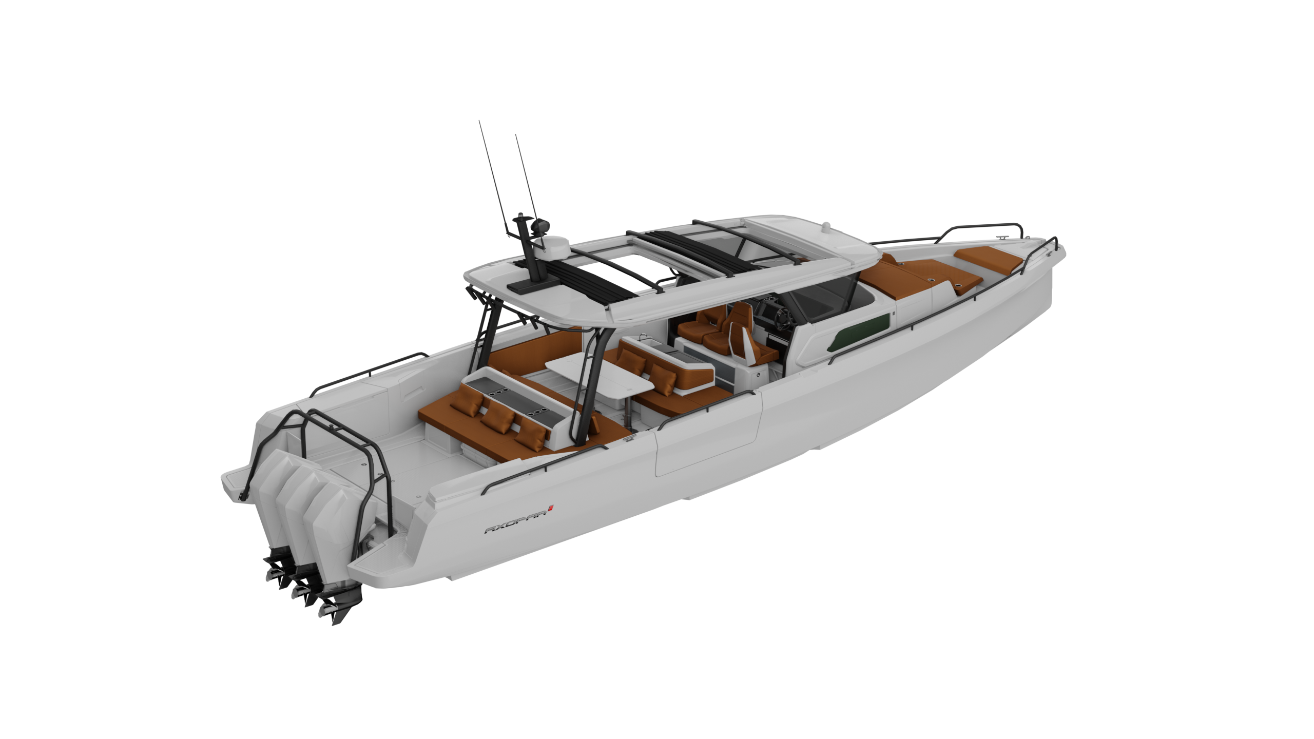 Axopar 45 Cross Top MY2024 W Open Aft BRABUS Line Cobre Upholstery 2