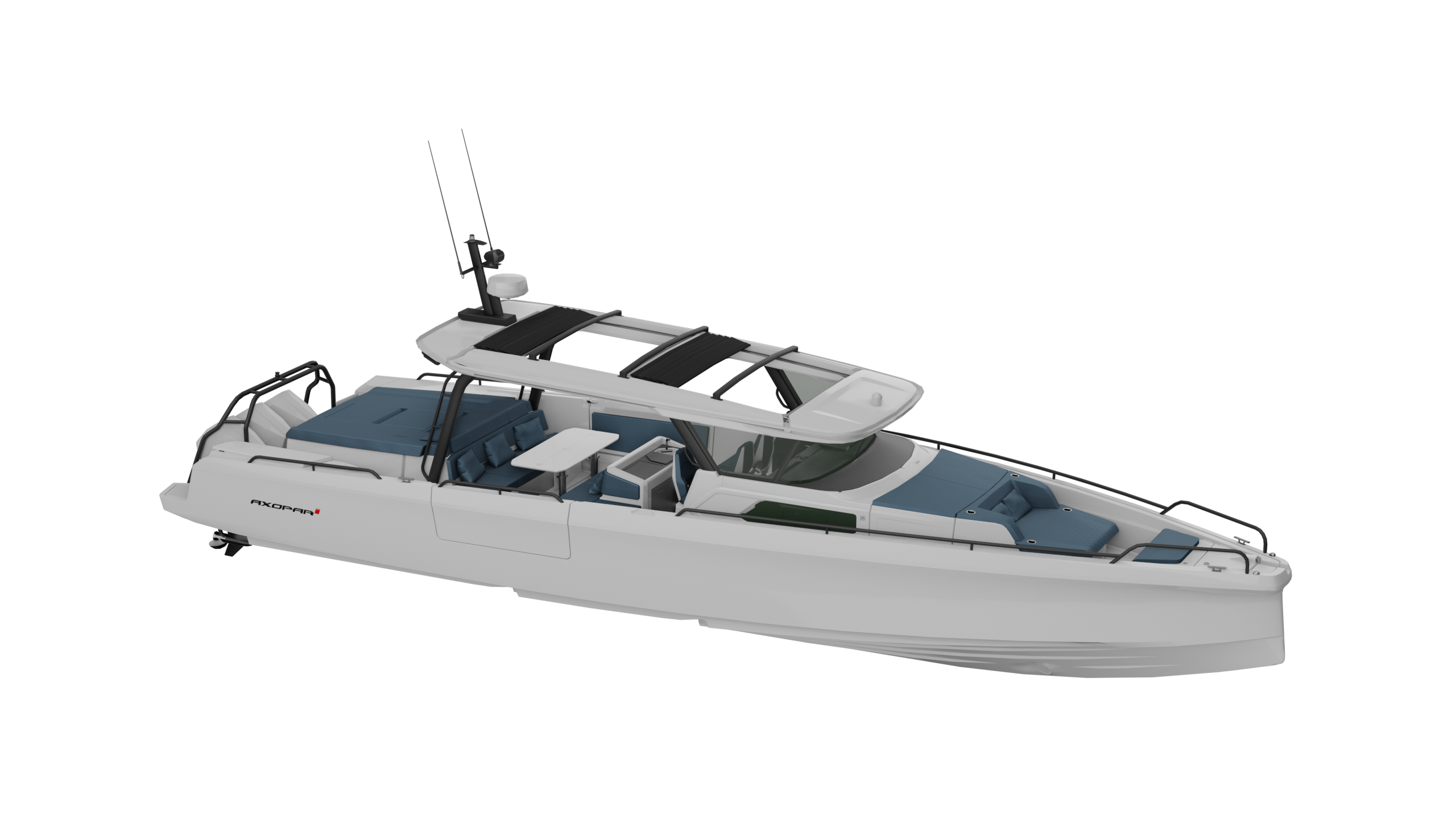 Axopar 45 Cross Top MY2024 W Aft Cabin BRABUS Line Petrol Upholstery 1